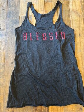 Ryderwear Black Racerback Tank with Pink "BLESSED" Graphic